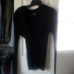 Black long sleeve, cowl neck sweater